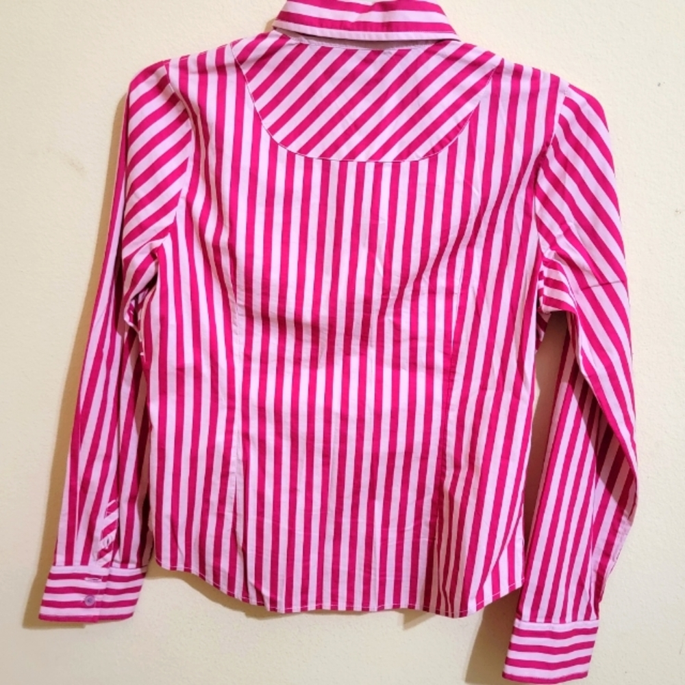 Tommy Jeans Women's Pink Striped Button Down Shirt